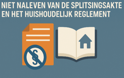 Niet naleven van de splitsingsakte en het huishoudelijk reglement